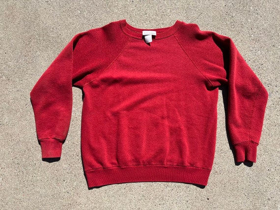 Vtg 1980s Lee Active Blank Red Crewneck Sweatshirt - image 1
