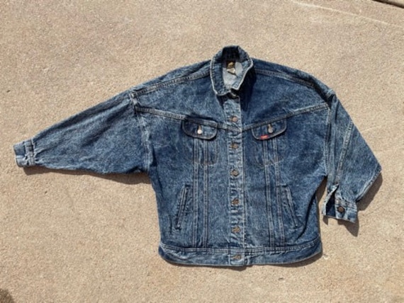 Vtg 80s Lee Acid Wash Oversized Denim Jacket - Etsy