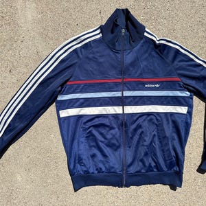Vtg 80s adidas Originals Three Stripes Track Jacket