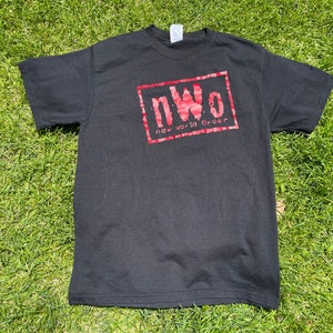 Vtg 90s NWO New World Order Wolf Pac WWF Wrestling Printed T-Shirt