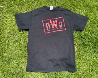 Vtg 90s NWO New World Order Wolf Pac WWF Wrestling Printed T-Shirt