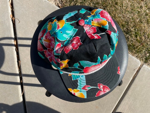 Vtg 90s Floral Print Snapback Hat - image 5