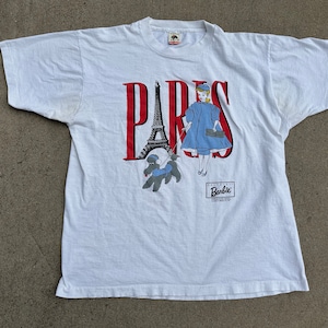 Vtg 1989 Nostalgic Barbie Paris Graphic Printed Single Stitch T-Shirt