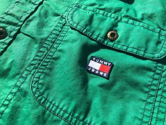 Vtg 90s Tommy Jeans Color Blocked Button Down Shi… - image 5