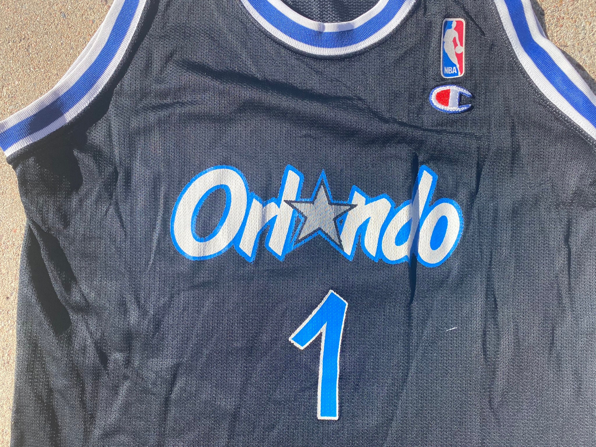 Vintage 90s Orlando Magic Penny Hardaway #1 YOUTH Large Champion