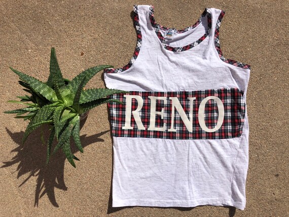 Vintage RENO Plaid Summer Tank Top - image 1