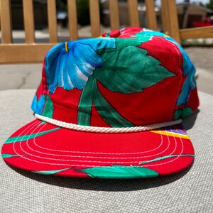 Vtg 90s Floral Print Snapback Hat
