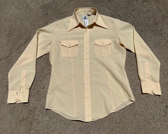 Vtg 70s-80s Kennington Long Sleeve Shear Button Down Shirt