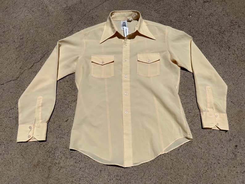 Vtg 70s-80s Kennington Long Sleeve Shear Button Down Shirt image 1