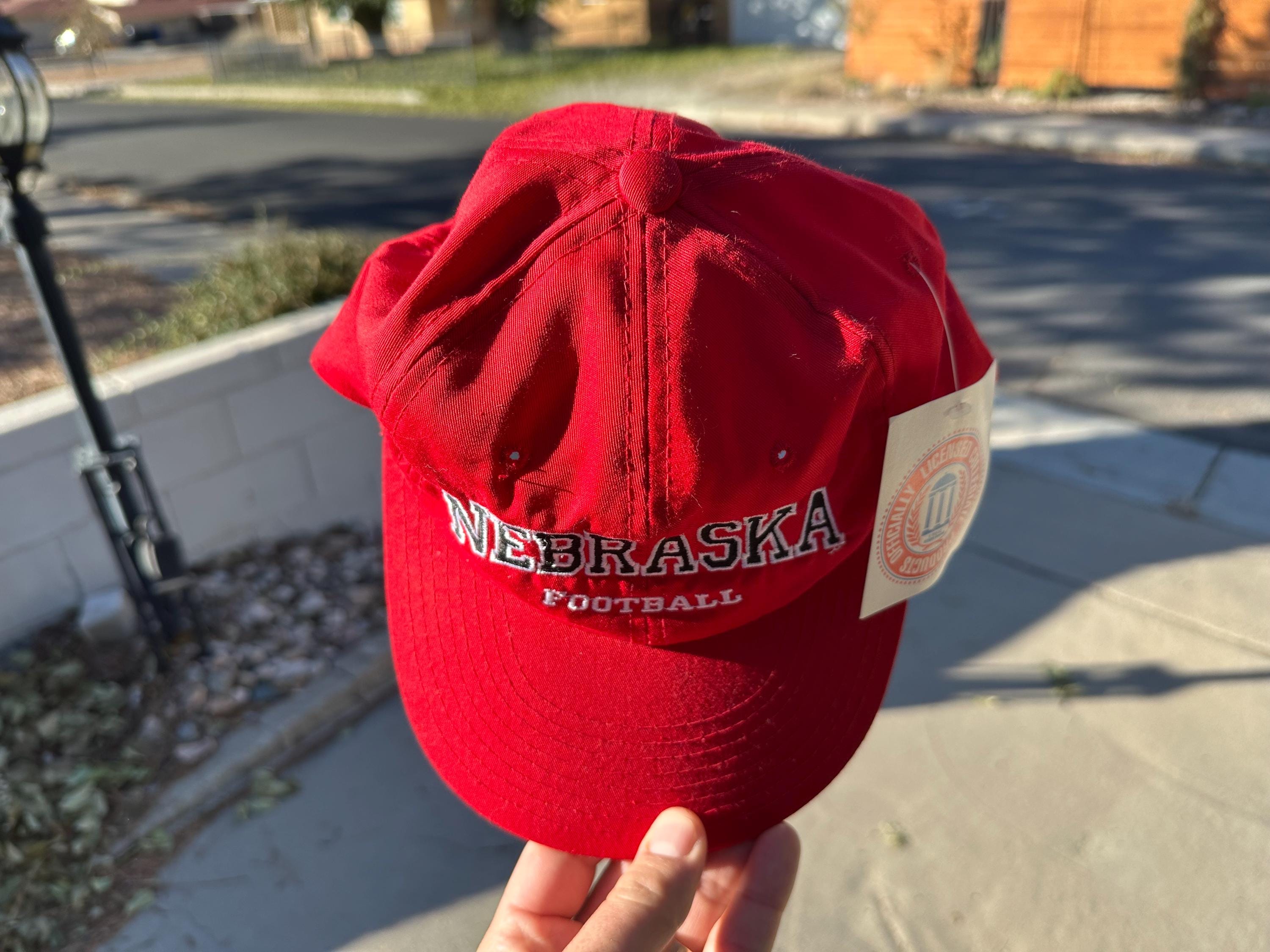 Vtg 90s NCAA Nebraska Cornhusker Stitched Spell Out Strap Back