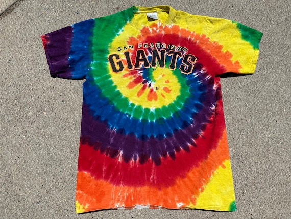 Y2K MLB San Francisco Giants Tie Dye Printed Spell Out T-shirt 