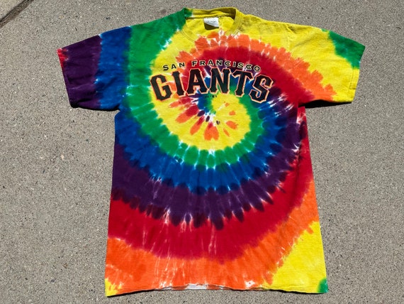 Y2K MLB San Francisco Giants Tie Dye Printed Spell Out T-shirt 