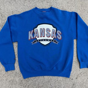 Vtg 90s Jansport NCAA University of Kansas Jayhawks Printed Crewneck Sweatshirt