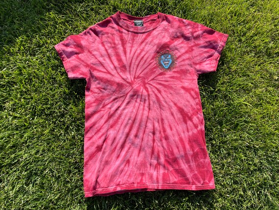 Vtg Y2K Santa Cruz Speed Wheels Front and Back Printed Tie Dye T