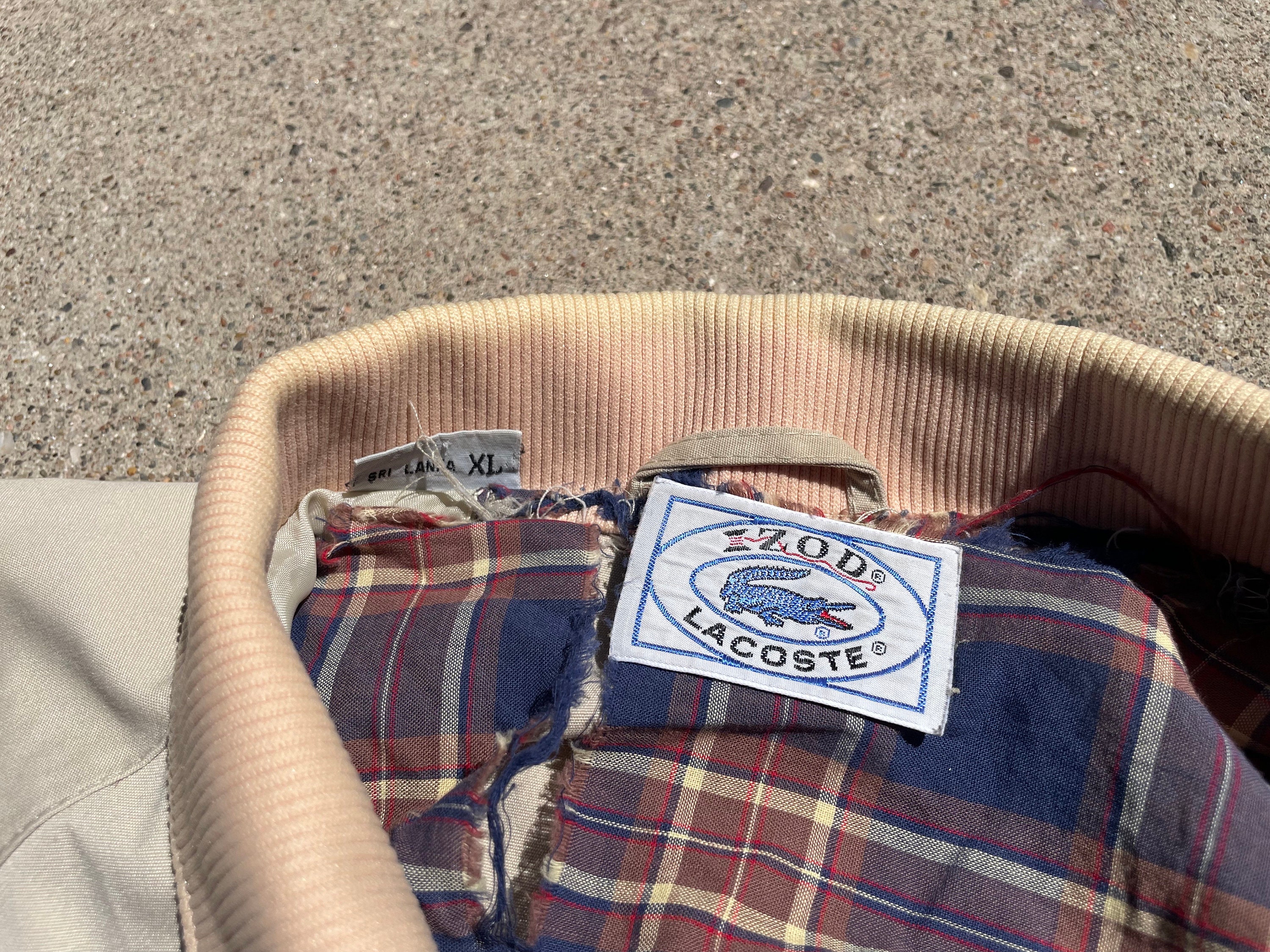Vtg 80s IZOD Lacoste Plaid Lining Harrington Zip up Jacket - Etsy