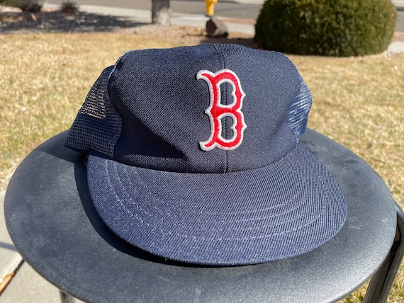 Vtg 80s MLB Boston Red Sox Snapback Trucker Hat 