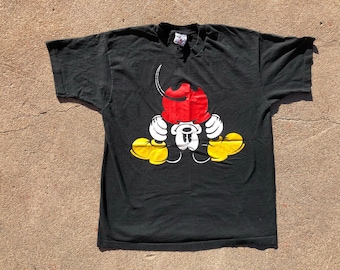 Vtg 90s Disney Mickey Mouse Single Stitch Printed T-Shirt