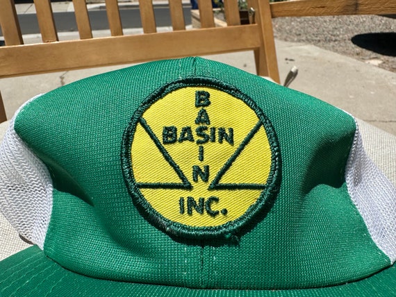 Vtg 80s Basin Inc Snapback Trucker Hat - image 2