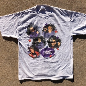 Vtg 1999 NSYNC Front and Back Printed T-Shirt