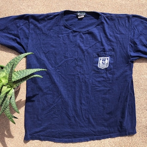 Vtg 80er Jahre Polo Ralph Lauren Single Stitch Pocket T-Shirt