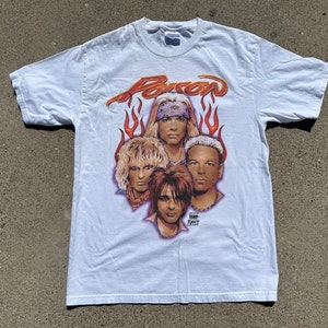 Vtg 2004 Poison Old School Rock n Roll Front and Back Printed Graphic T-Shirt