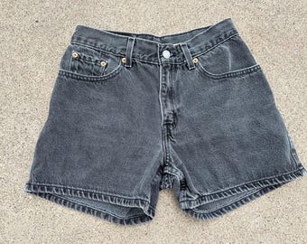 Vintage 90s Kids/youth Levi's Levi Strauss Black Denim Jean Shorts
