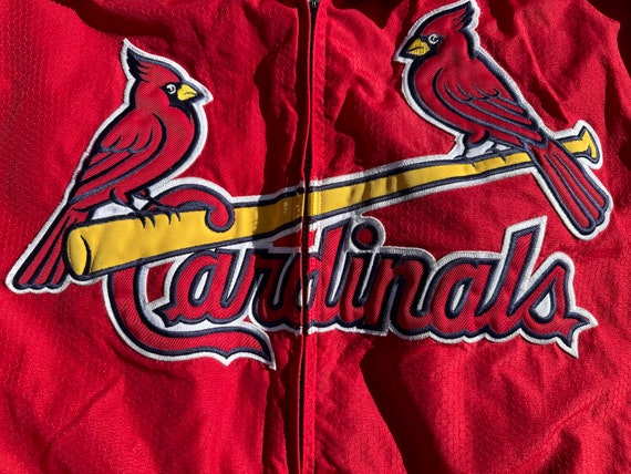 Vtg 90s Majestic MLB St. Louis Cardinals Zip Up H… - image 2