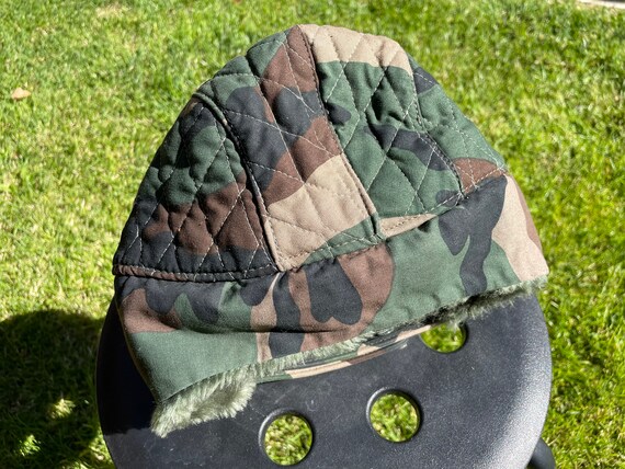 Vtg 90s Thinsulate Camouflage Trapper Hat / Youth… - image 3