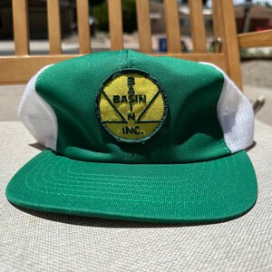 Vtg 80s Basin Inc Snapback Trucker Hat