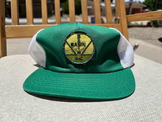 Vtg 80s Basin Inc Snapback Trucker Hat - image 1