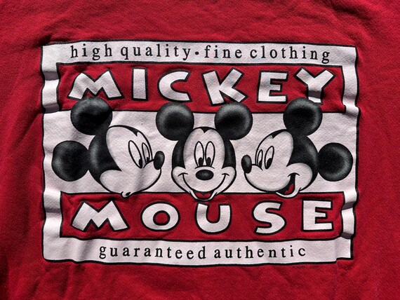 Vtg 90s Wald Disney Mickey Mouse Graphic Printed Lightweight Crewneck Sweatshirt View 2