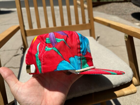 Vtg 90s Floral Print Snapback Hat - image 4