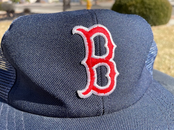 Vtg 80s MLB Boston Red Sox Snapback Trucker Hat - image 2