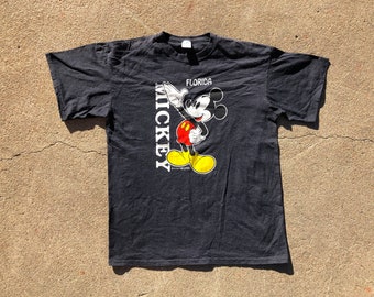 Vtg 90s Disney Mickey Mouse Single Stitch Printed T-Shirt