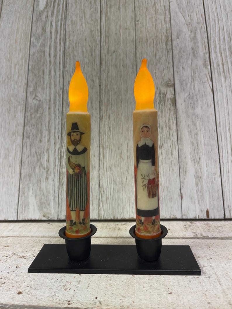 Pilgrim Man And/or Woman Candleled 6 Timer Taper T091/092 Etsy Canada