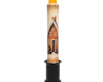 Gingerbread House 6” Taper Flameless Candle Req 2AA batteries # T-350