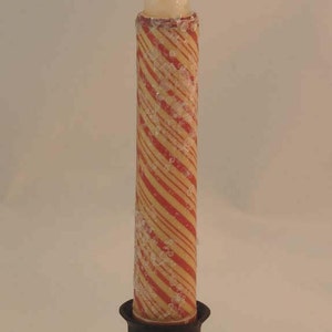Candy Cane Timer Taper Candle with Mica Flameless LED  #  032 Req 2 AA