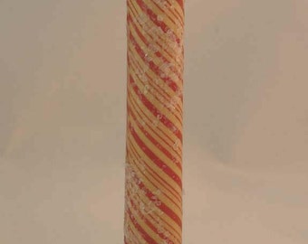 Candy Cane Timer Taper Candle with Mica Flameless LED  #  032 Req 2 AA