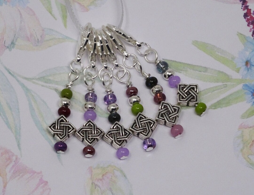 Celtic Ritual Markers CELTIC NATURE Stitch Markers Celtic Knot Lilac Green - Etsy