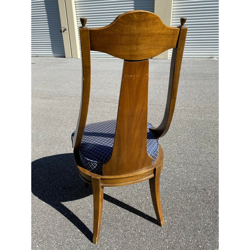 Midcentury High Back Carved Wood Dining Chairs Set of 6 Etsy