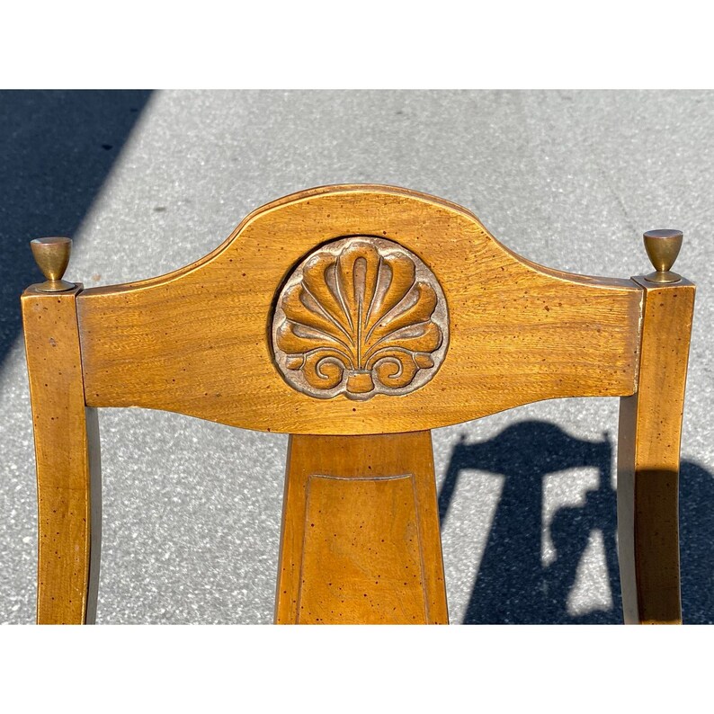 Midcentury High Back Carved Wood Dining Chairs Set of 6 Etsy