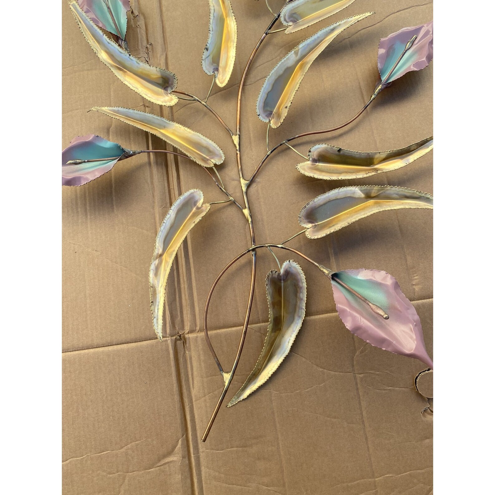 MidCentury Floral Metal Wall Sculpture Signed Curtis Jere Etsy