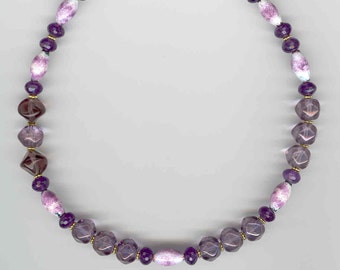 Volcanic Ash Choker, Amethyst Choker, Volcanic Ash Necklace, Volcanic Ash Beads, Artisan Necklace, Mt St Helen's, Artisan Jewelry, Valentine