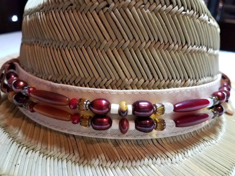 Hand beaded fedora hat