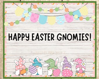 Easter Gnomies Bulletin Board Kit: Spring Classroom Decor (Digital Download)