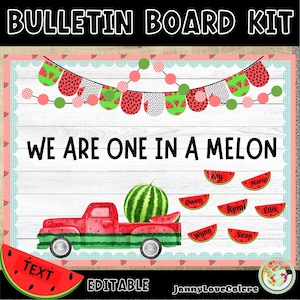 One in a Melon- May & June Bulletin Board - Summer Door Decoration