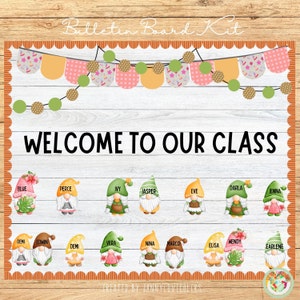 Birthday Display Bulletin Board Kit, Gnomes Birthday Display, Classroom Decor, Door Decor, Editable, Digital Download