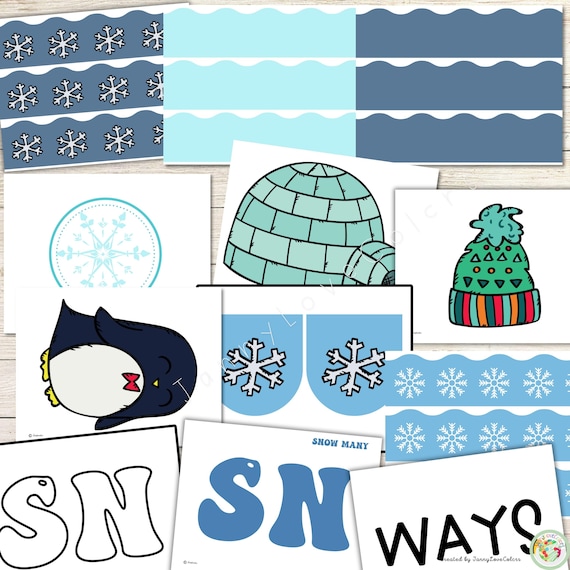 Qilery Winter-Schneemann Pinnwand-Set (105 Teile) – Religiöse Deko Für Klassenzimmer & Sonntagsschule