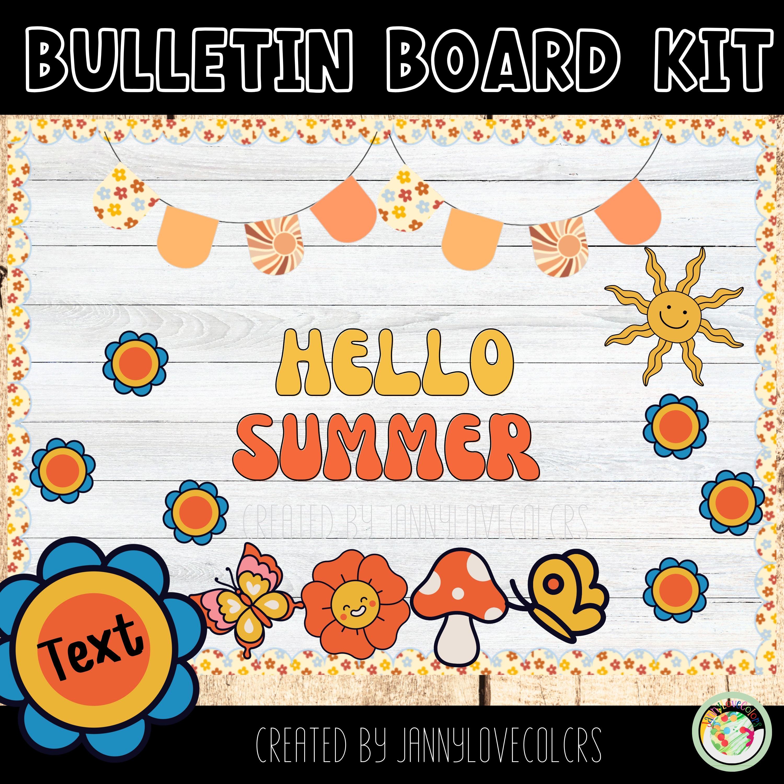 Retro Sunshine Bulletin Board Kit: Summer Classroom Decor (digital ...