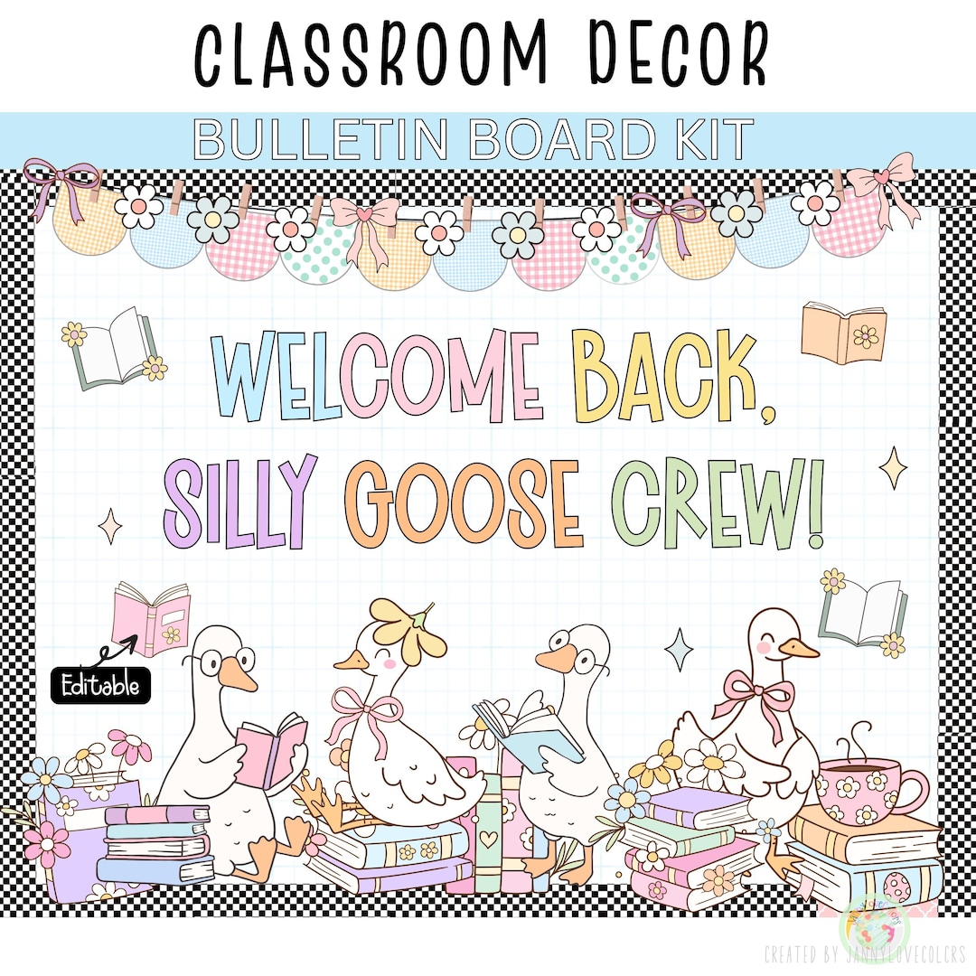 Groovy Silly Goose Back to School Bulletin Board Kit: Door Decor ...